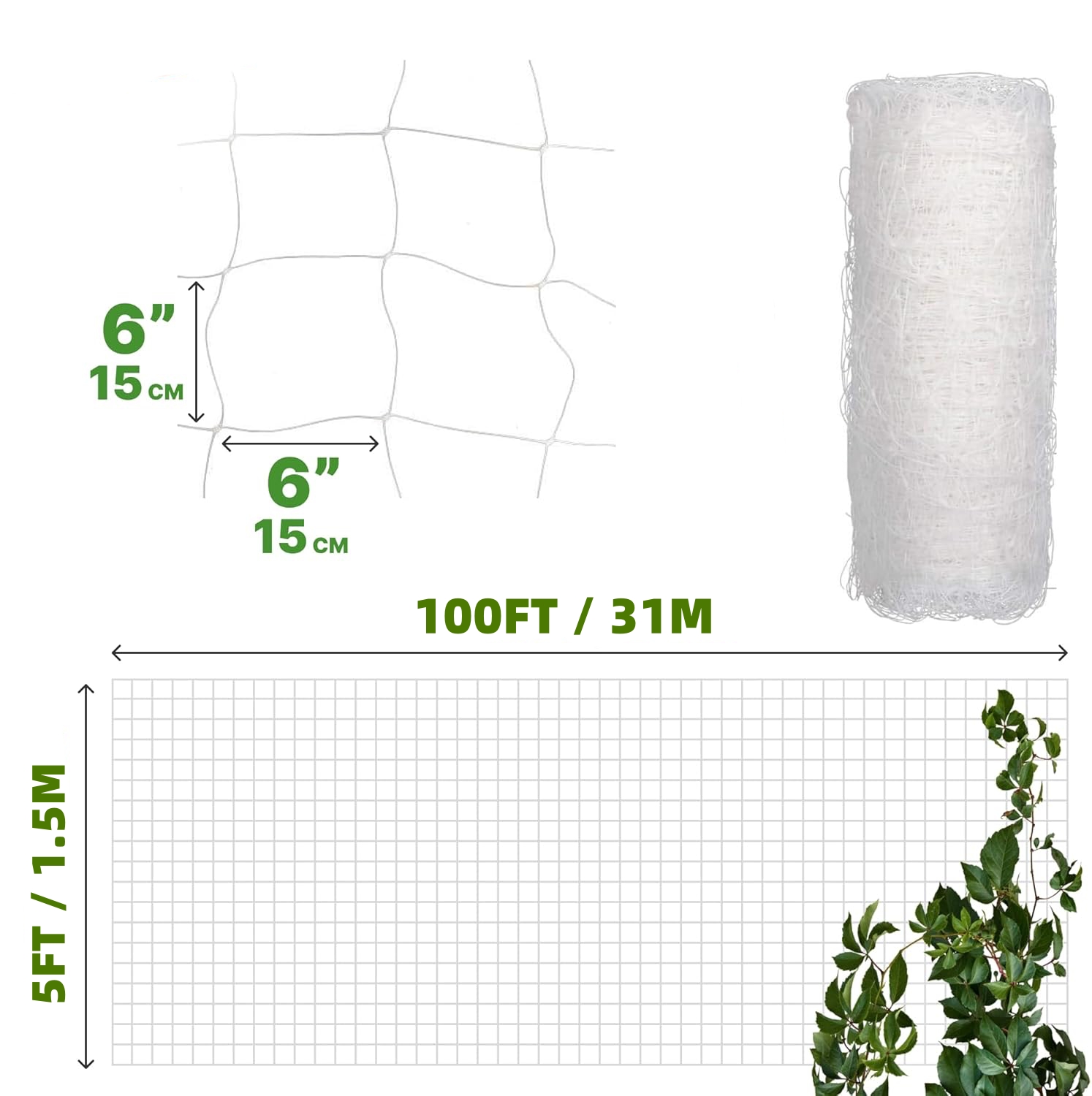 Plastic Trellis Netting 4x100f - огляд і ціна Agriculture Vertical Farming